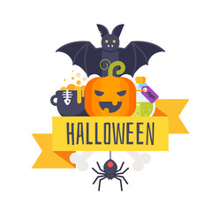 Halloween greeting card template