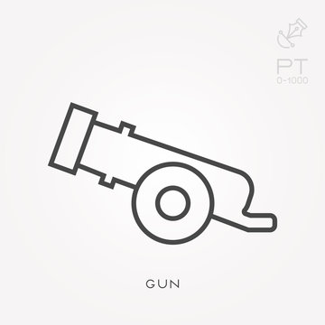 Line icon gun