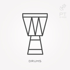 Line icon drums