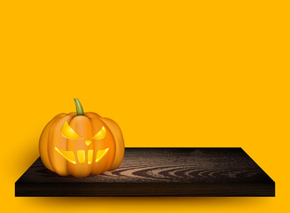 Orange background with halloween pumpkin.