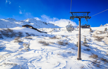 Fototapeta na wymiar Ski lift. Ski resort Bad Gasteinl, Austria