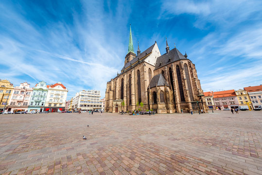 St. Bartholomew Cathedral in Pilsen. Czech Republic