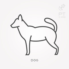 Line icon dog