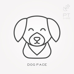 Line icon dog face
