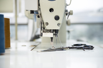 sewing machine is working