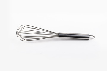 Stainless balloon whisk isolated in white background