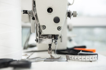 sewing machine is working