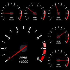 Tachometer. Black gauge