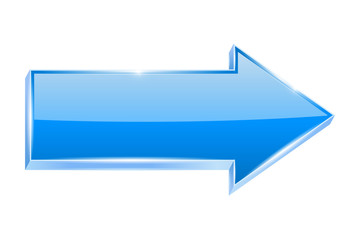 Blue arrow. 3d shiny icon