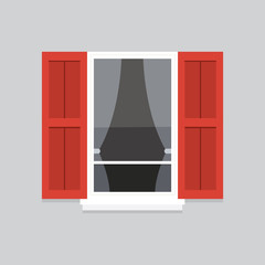 interior window vector illustration. Architecture design outdoor or exterior view, building and home theme