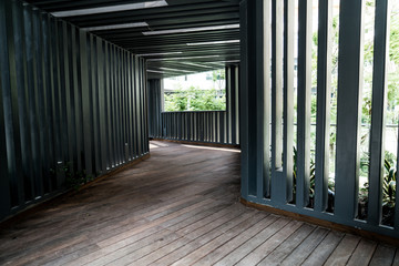 corridor with wooden floors