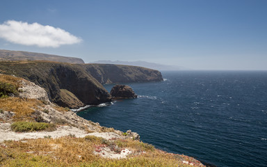 Fototapeta na wymiar View from Santa Cruz Island with wide vista