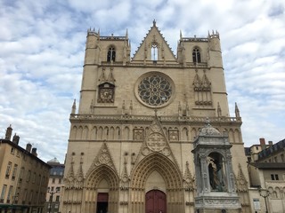 Fototapeta na wymiar Roman Catholic Cathedral of Saint-Jean in Lyon France