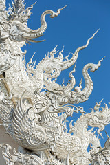 Obraz premium Famous Wat Rong Khun (White temple) in Chiang Rai province, Northern Thailand