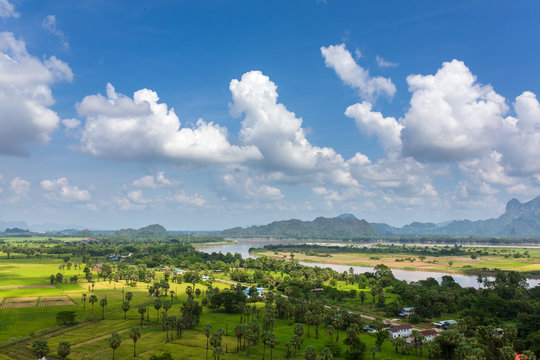 Beautiful rural landscape near Hpa-an, Kayin State, Myanmar