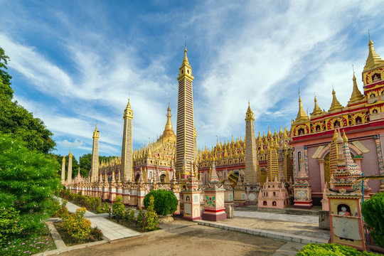 Beautiful Buddhist Pagoda, Thanboddhay Phaya in Monywa, Myanmar