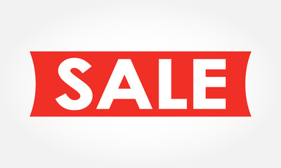 Sale Banner. Red discount ribbon. Vector illustration.