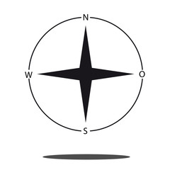 North direction compass icon - Vector graphic
