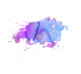 Colorful abstract watercolor texture stain with splashes and spatters. Modern creative watercolor background for trendy design.