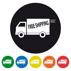 Free shipping truck icons set