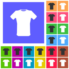 T-shirt sign icon. Clothes symbol. Rounded squares buttons. Flat design Vector Illustration