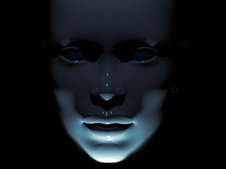 human face hidden in the dark