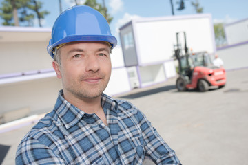 Portrait of man in yard