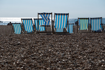 deckchairs on Brighton beach