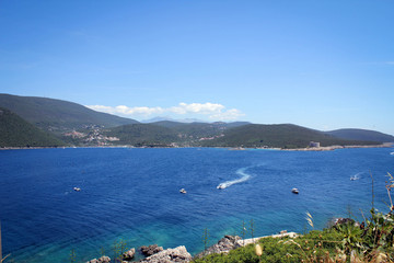 Fototapeta na wymiar Adriatic Sea view near fort Mamula, Montenegro