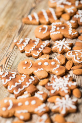 christmas cookies on  wooden.