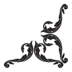 Classical baroque ornament vector 