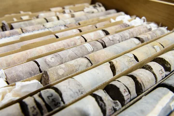 Foto op Canvas Rock core samples at the Geological Survey of Northern Ireland. © Stephen