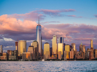 View of evening Manhattan in twilight