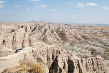 Fototapeta na wymiar Eroded lands of the Badlands National Park in South Dakota