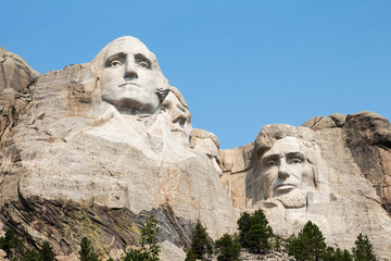 George Washington and Abraham Lincoln on Mount Rushmore