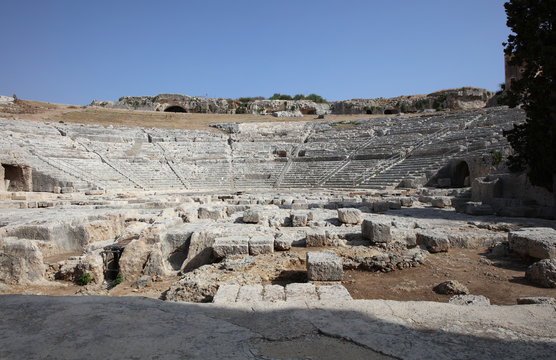 Teatro Greco in Syracuse. Sicily. Italy
