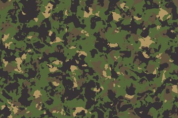 Seamless green camouflage background or texture. © vchalup