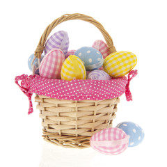 Basket easter eggs