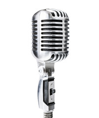 Fototapeta premium retro microphone isolated on white