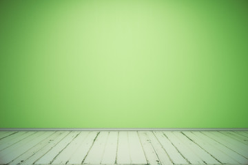 Empty green wall in interior