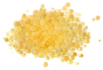 Silica gel over white background