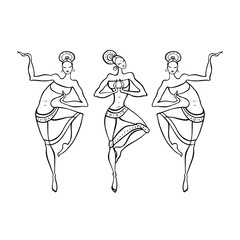 Dancing woman in ethnic style.