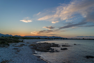 Sunset yellow, Isuledda Beach, San Teodoro, Sardinia, Italy