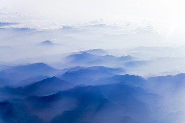 Fototapeta na wymiar Arial view of mountains