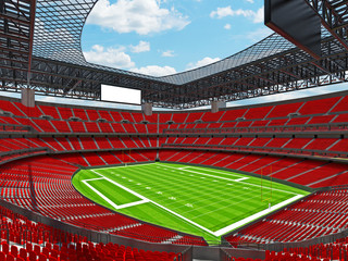 Fototapeta premium Modern American football Stadium with red seats