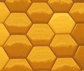 Tapeten Beautiful bright shiny geometric background. The minimal pattern of gold hexagons. Minimalism. Mosaic © alex2016