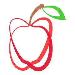 Modern art apples icon, isometric 3d style