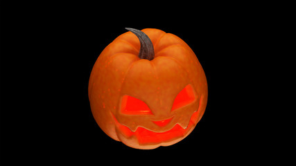 Halloween Pumpkins On Wood In A Spooky Forest At Night