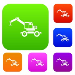 Crane truck set color collection