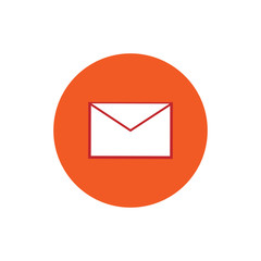 Message mail envelope round icon vector